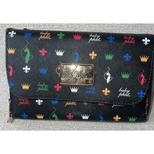 Baby Phat Cat Crown Black Crossbody Wristlet Shoulder Clutch‎ Handbag Hip Jazzy